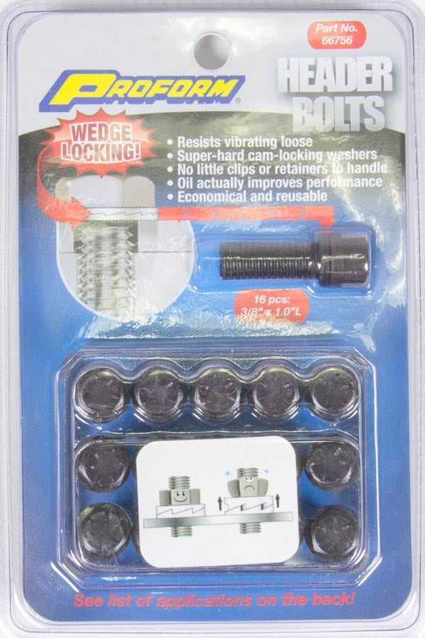 Proform 66756 Wedge Locking Header Bolts 3/8in x 1in 16pcs. Proform 66756