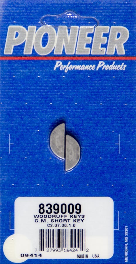 Pioneer 839009 Woodruff Key Kit Pioneer 839009