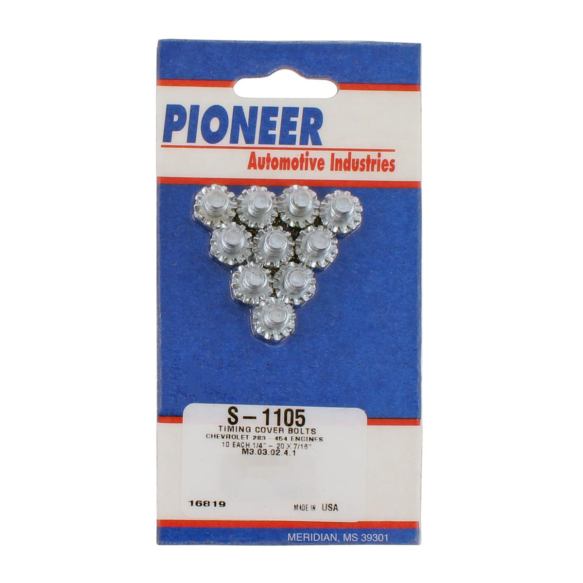 Pioneer S-1105 SBC Timing Cover Bolt Kit Pioneer S-1105