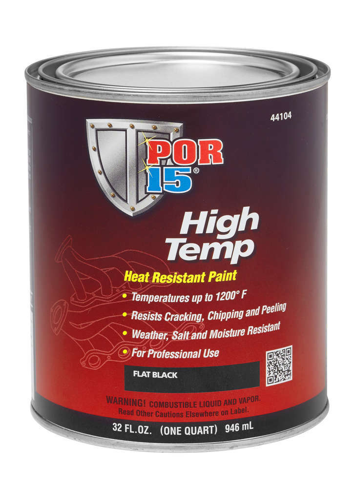 POR-15 44104 High Temperature Flat Bl ack Paint Quart POR-15 44104