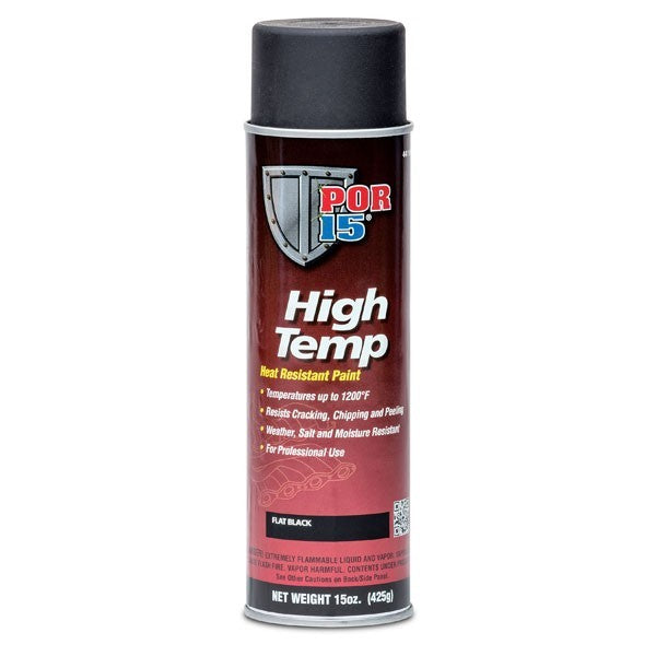 POR-15 44118 High Temperature Flat Bl ack Paint Aerosol 15oz POR-15 44118