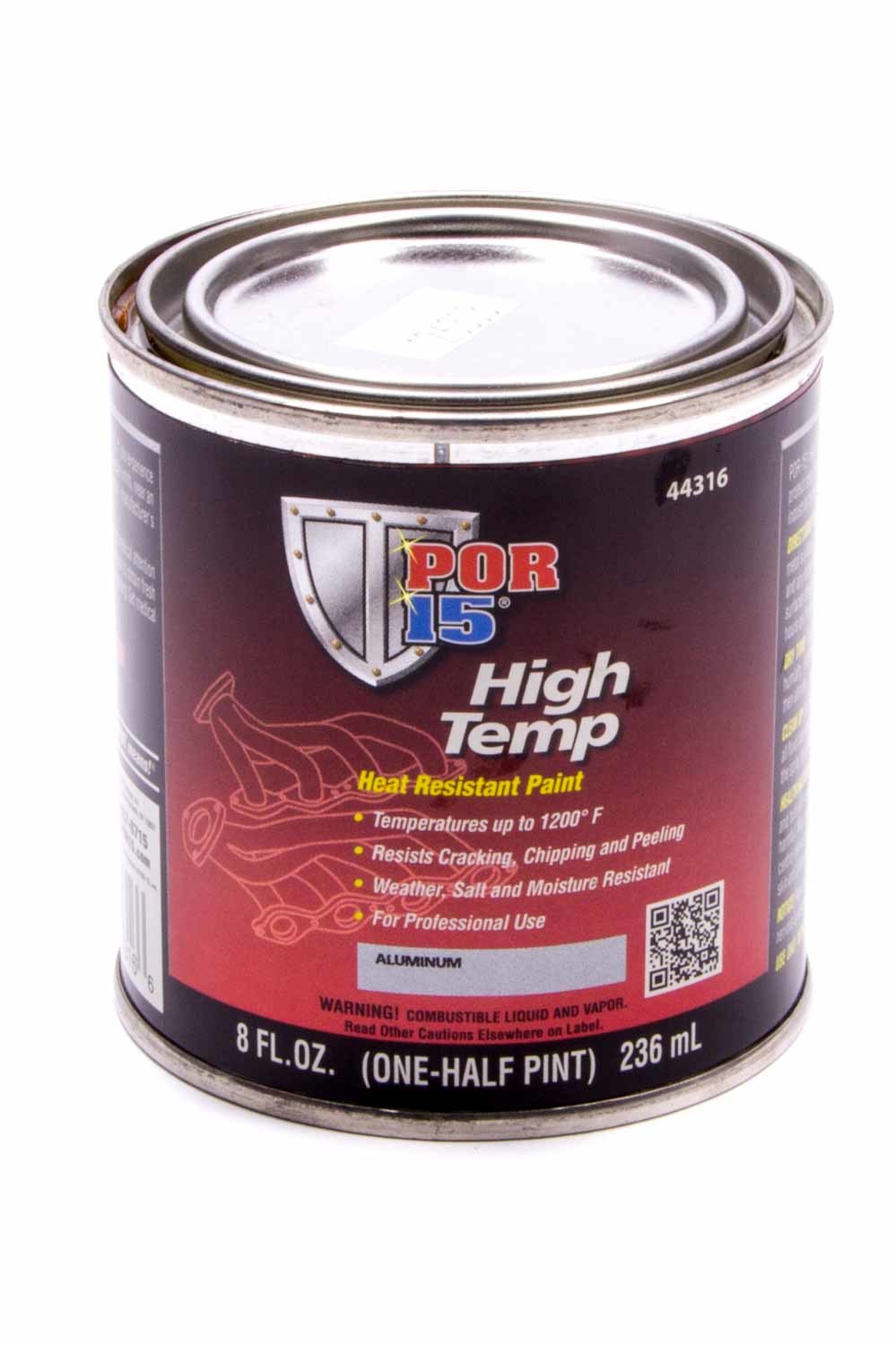 POR-15 44316 High  Temperture Paint Aluminum 8oz POR-15 44316