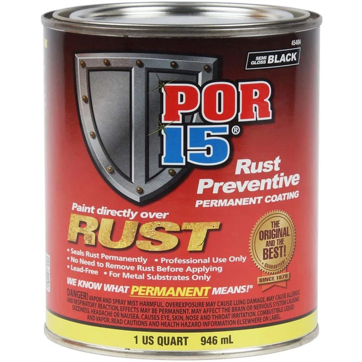 POR-15 45404 POR-15 Paint Quart Semi Gloss Black POR-15 45404