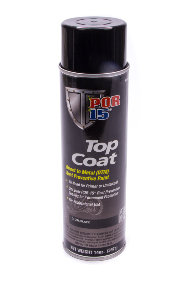 POR-15 45818 Top Coat Paint Gloss Black 14oz Aerosal POR-15 45818