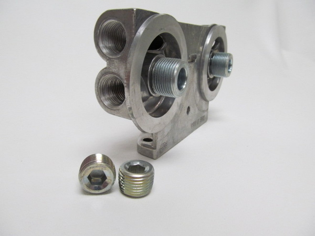 Perma-Cool 1226 Dual Oil Filter Mount 1in-16 Thread 1/2in NPT Perma-Cool 1226