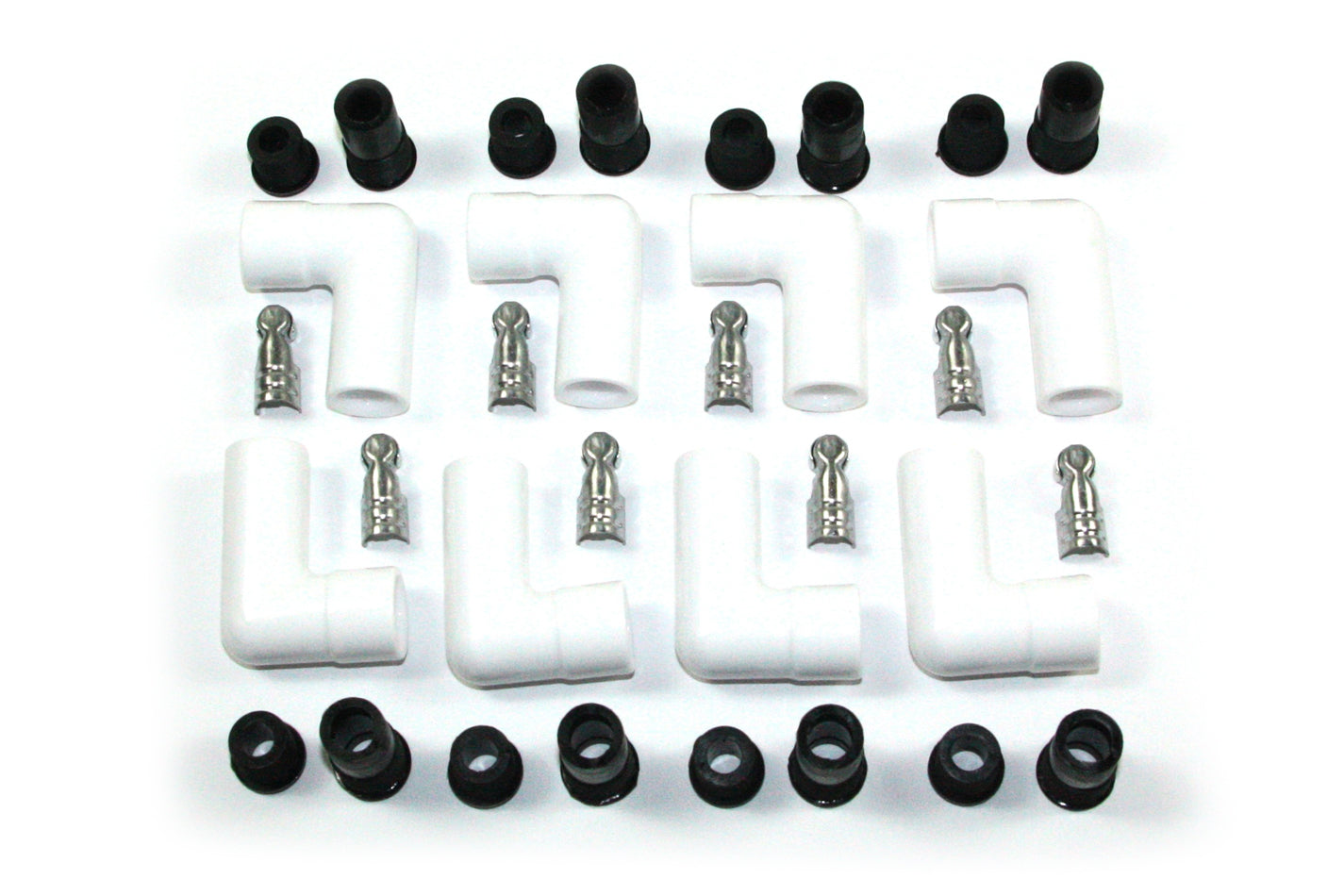Pertronix 8501HT-8 Ceramic Spark Plug Boot Kit 90-Deg 8pk White Pertronix 8501HT-8
