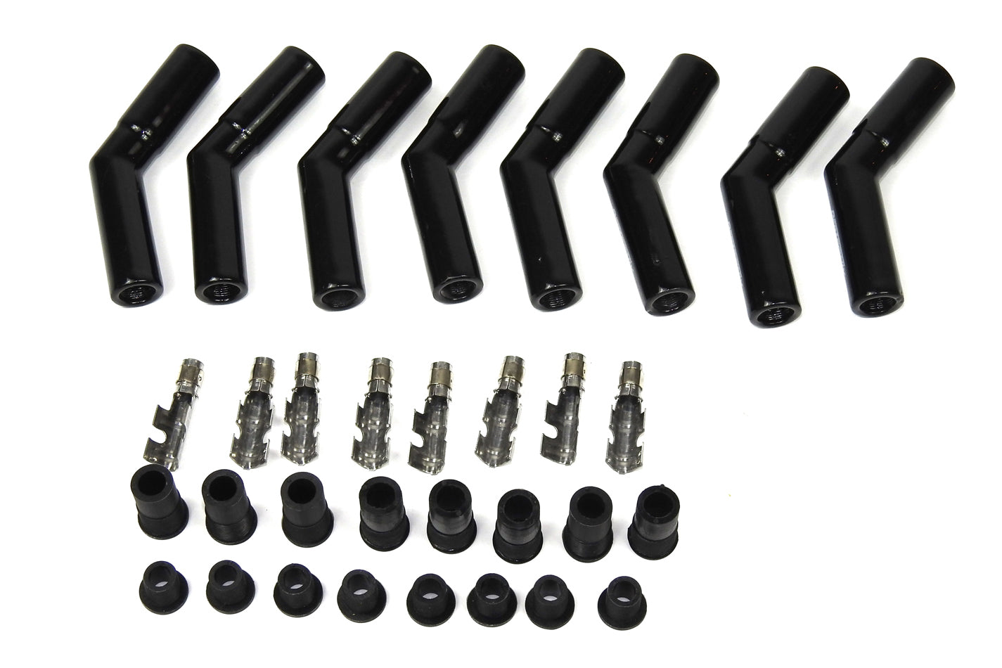 Pertronix 8563HT-8 Ceramic Spark Plug Boot Kit 45-Deg 8pk Black Pertronix 8563HT-8