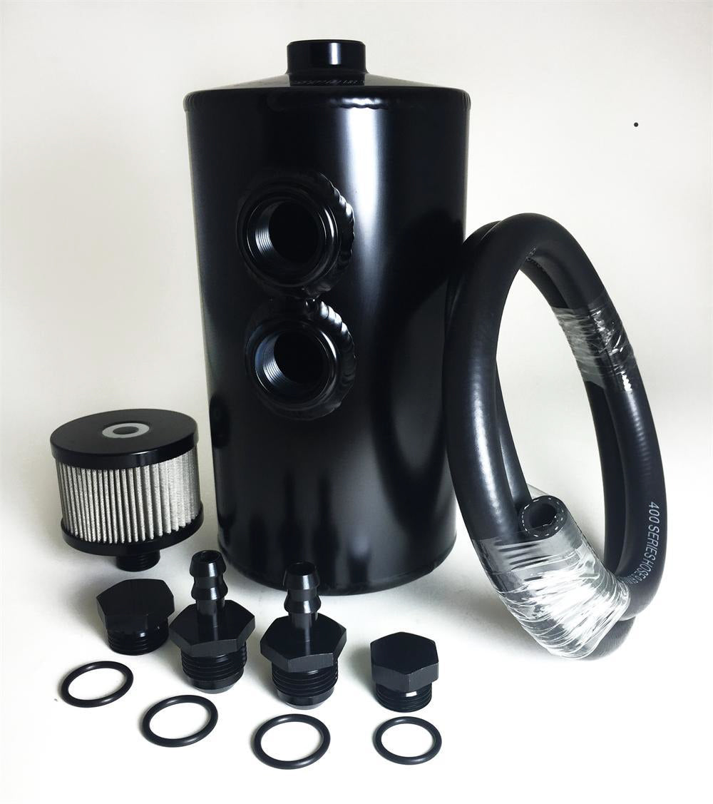 Prosport Performance PSCCAN Catch Can Dual Inlet Black Aluminum -10an ORB Prosport Performance PSCCAN