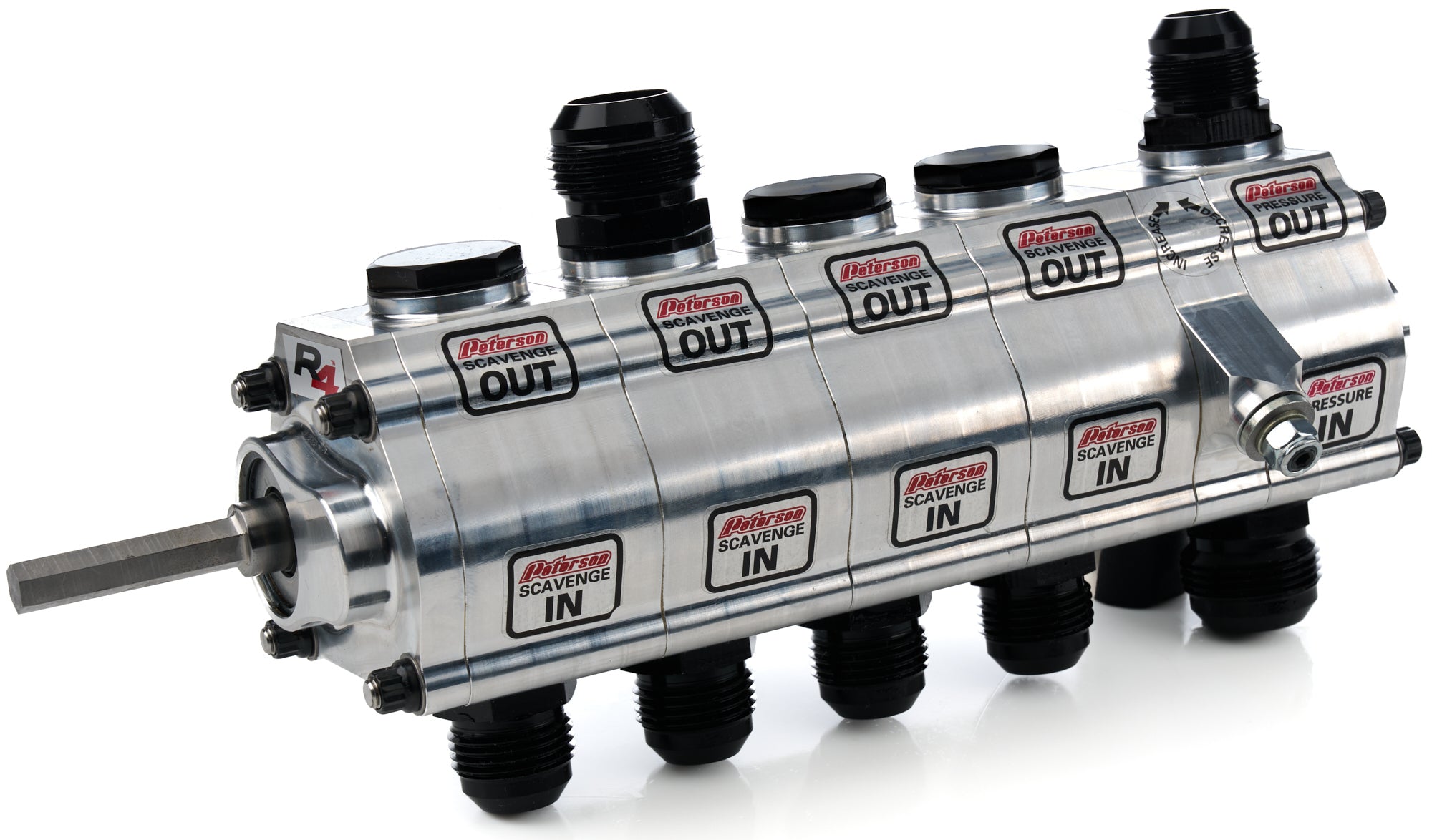 Peterson Fluid 04-5064-HEX Oil Pump 5-Stage R4 Left Side Mount  Male Hex Peterson Fluid 04-5064-HEX