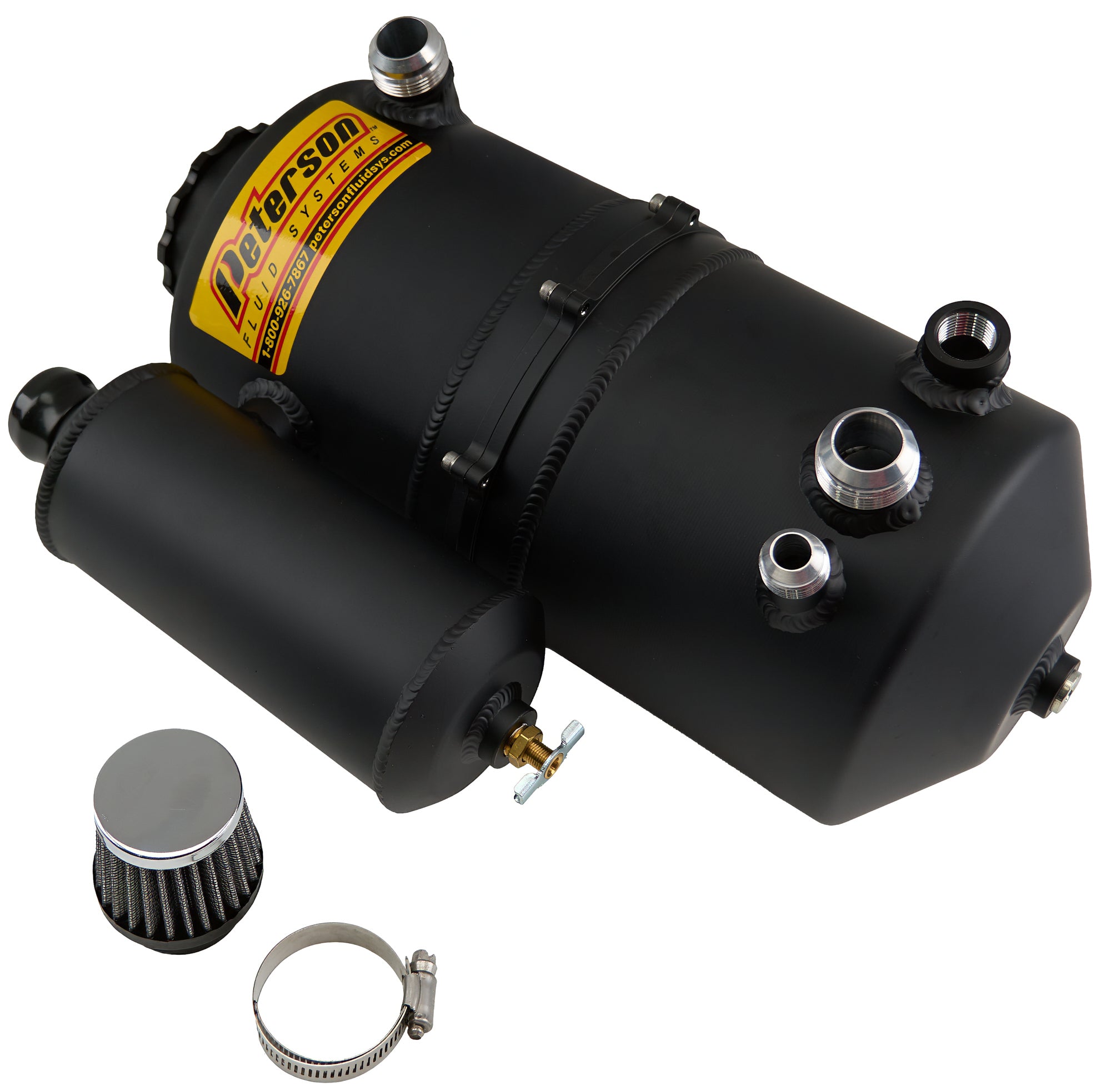 Peterson Fluid 08-0785-CC-BLK Oil Tank 2.3 Gallon Single Scavenge Black Peterson Fluid 08-0785-CC-BLK