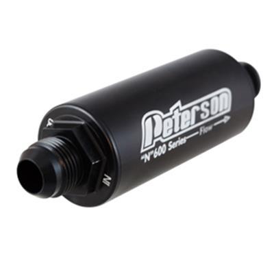Peterson Fluid 09-0621 Fuel Filter -8an 100 Micro Black Peterson Fluid 09-0621