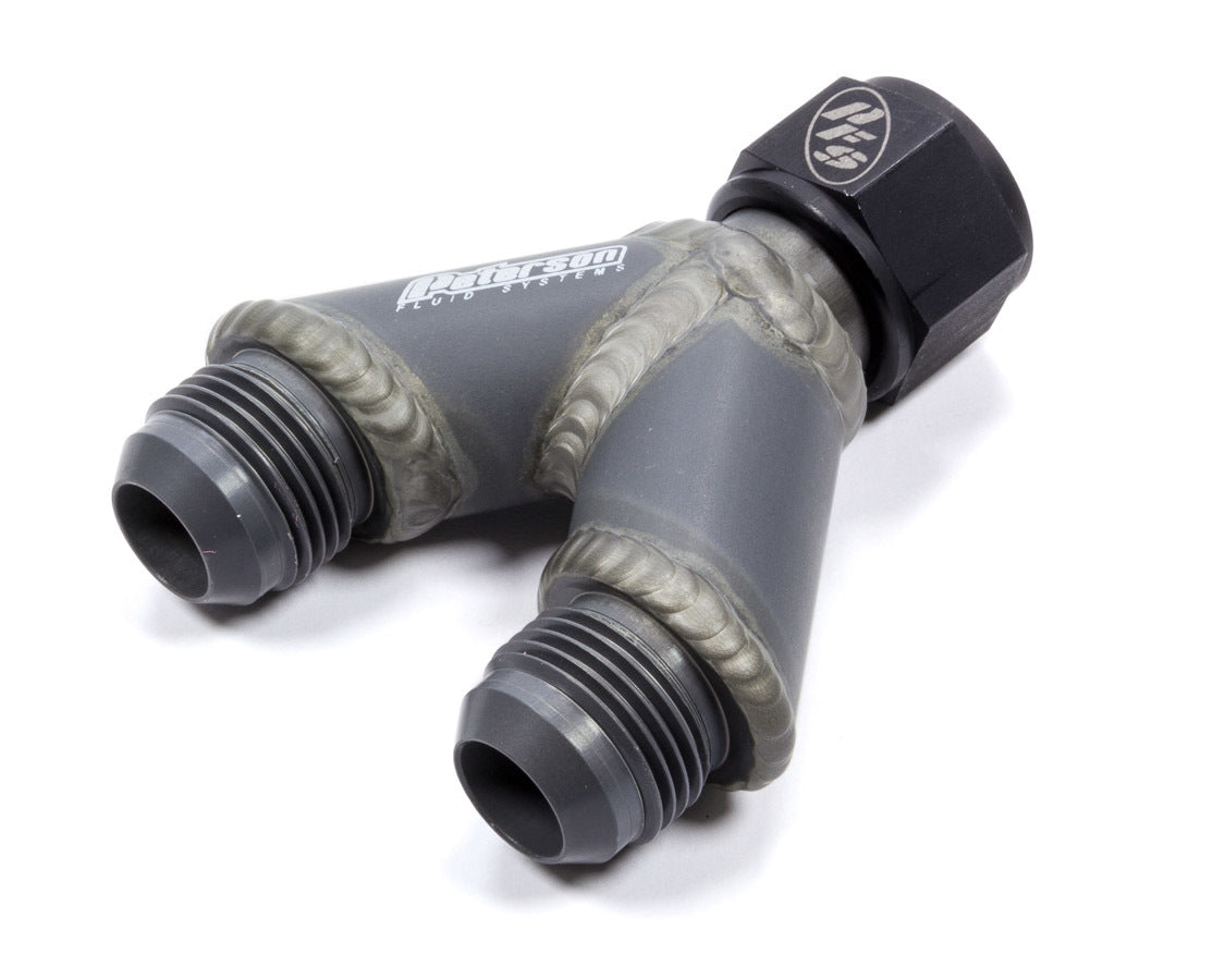 Peterson Fluid 10-1712 Y-Manifold -12an Female Swivel to 12an Male Peterson Fluid 10-1712