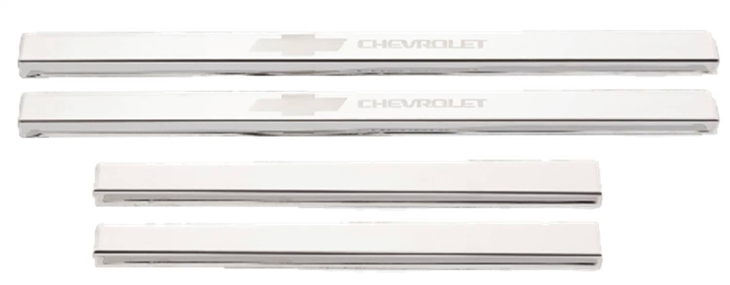 Putco 95183GM-1 STAINLESS DOOR SILL SET WITH BOWTIE LOGO 19-26 CHEV 1500 / 20-26 HD CREW CAB Putco 95183GM-1