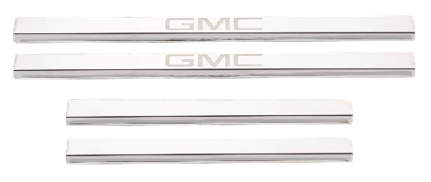 Putco 95183GM-2 STAINLESS DOOR SILL SET WITH GMC LOGO 19-26 GMC 1500 / 20-26 HD CREW CAB Putco 95183GM-2