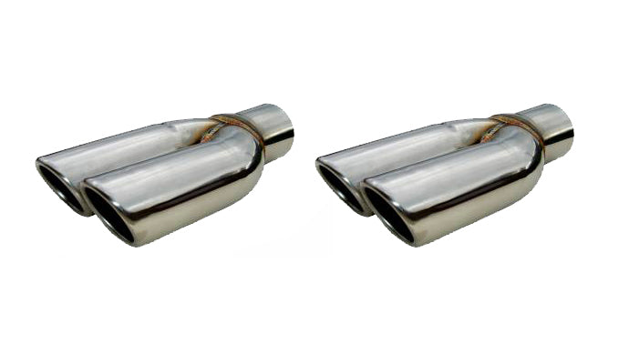 Pypes Performance exhaust EVT19S 2.5in Splitter Tip w/Rol led Edge Pair Polished Pypes Performance exhaust EVT19S