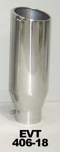 Pypes Performance exhaust EVT406-18 Exhaust Tip 4in x 6in 18in L Polished Bolt-on Pypes Performance exhaust EVT406-18