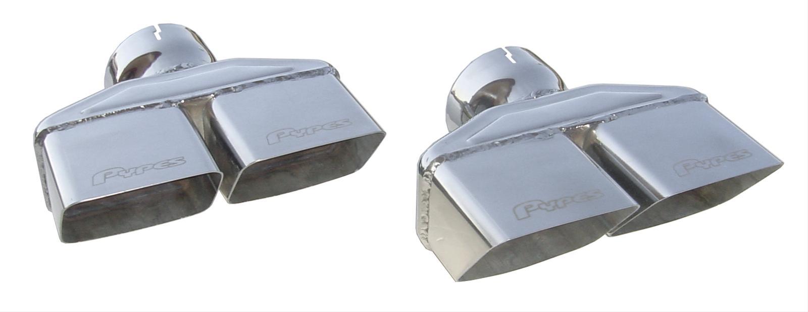 Pypes Performance exhaust EVT88 Exhaust Tips Slip Fit 3in Dual Rectangle Slant Pypes Performance exhaust EVT88