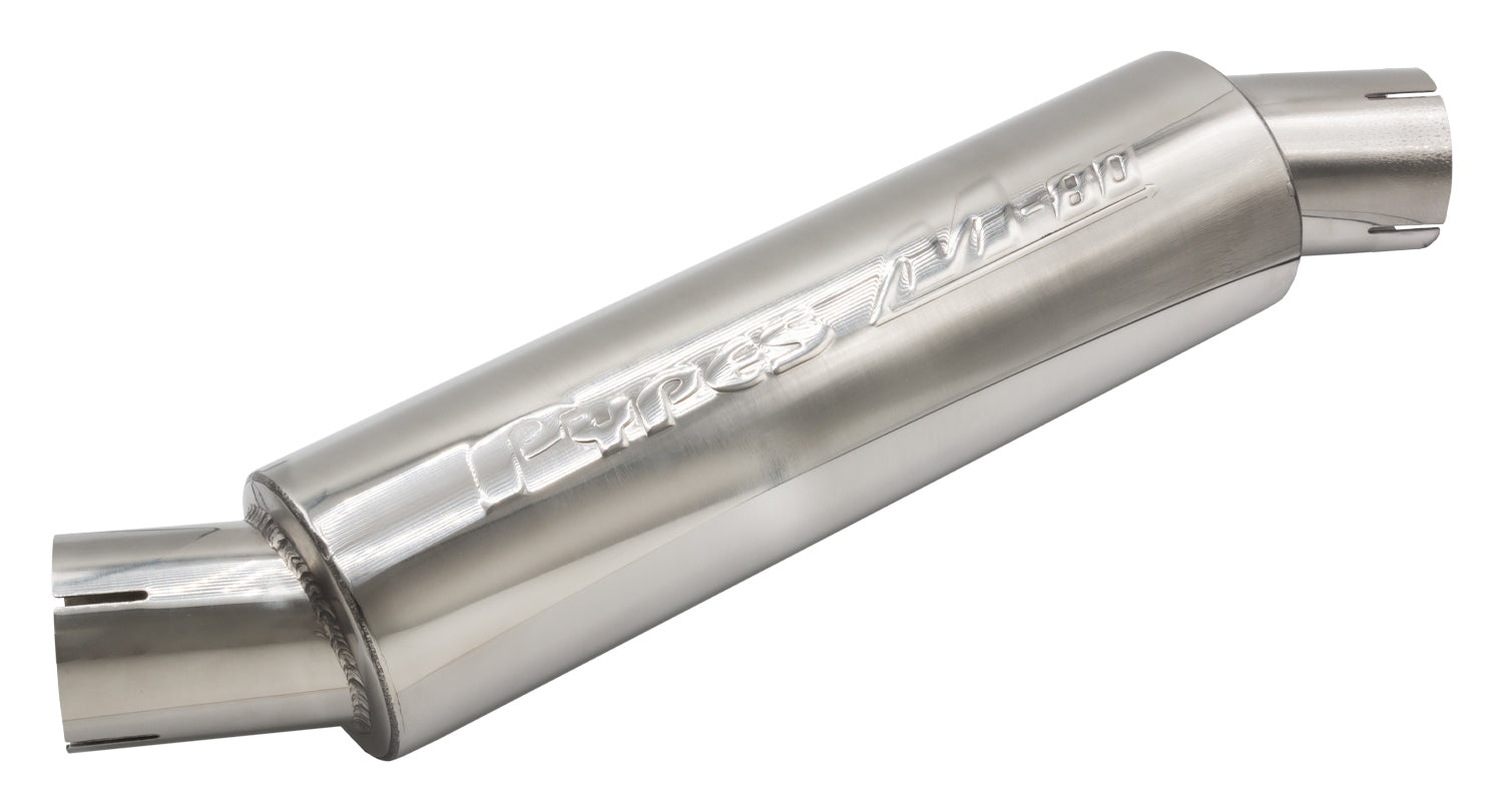 Pypes Performance exhaust MVR204S M-80 Muffler 2.5in Round Offset/Offset Pypes Performance exhaust MVR204S