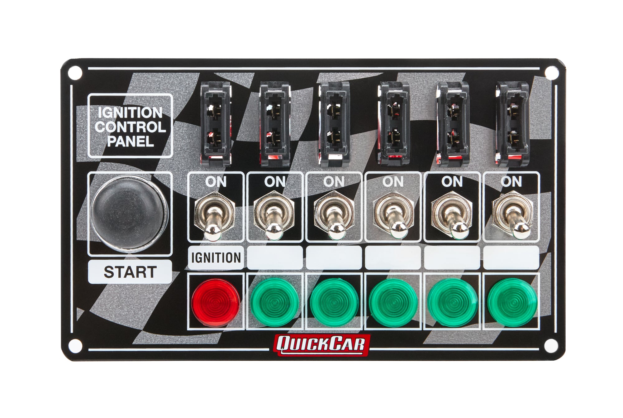 Quickcar Racing 50-164 Ignition Panel Fused w/Start Button & Lights Quickcar Racing 50-164