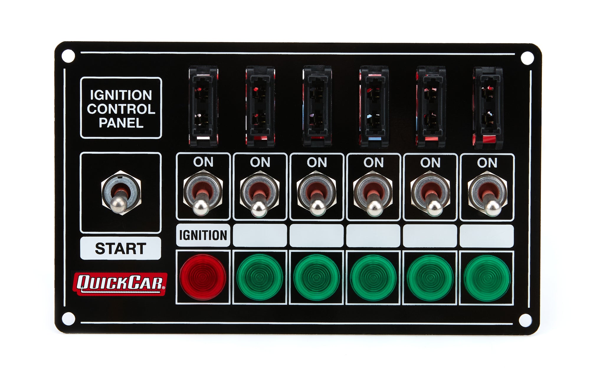 Quickcar Racing 50-7164 Ignition Panel - Extreme Fused w/Lights Quickcar Racing 50-7164