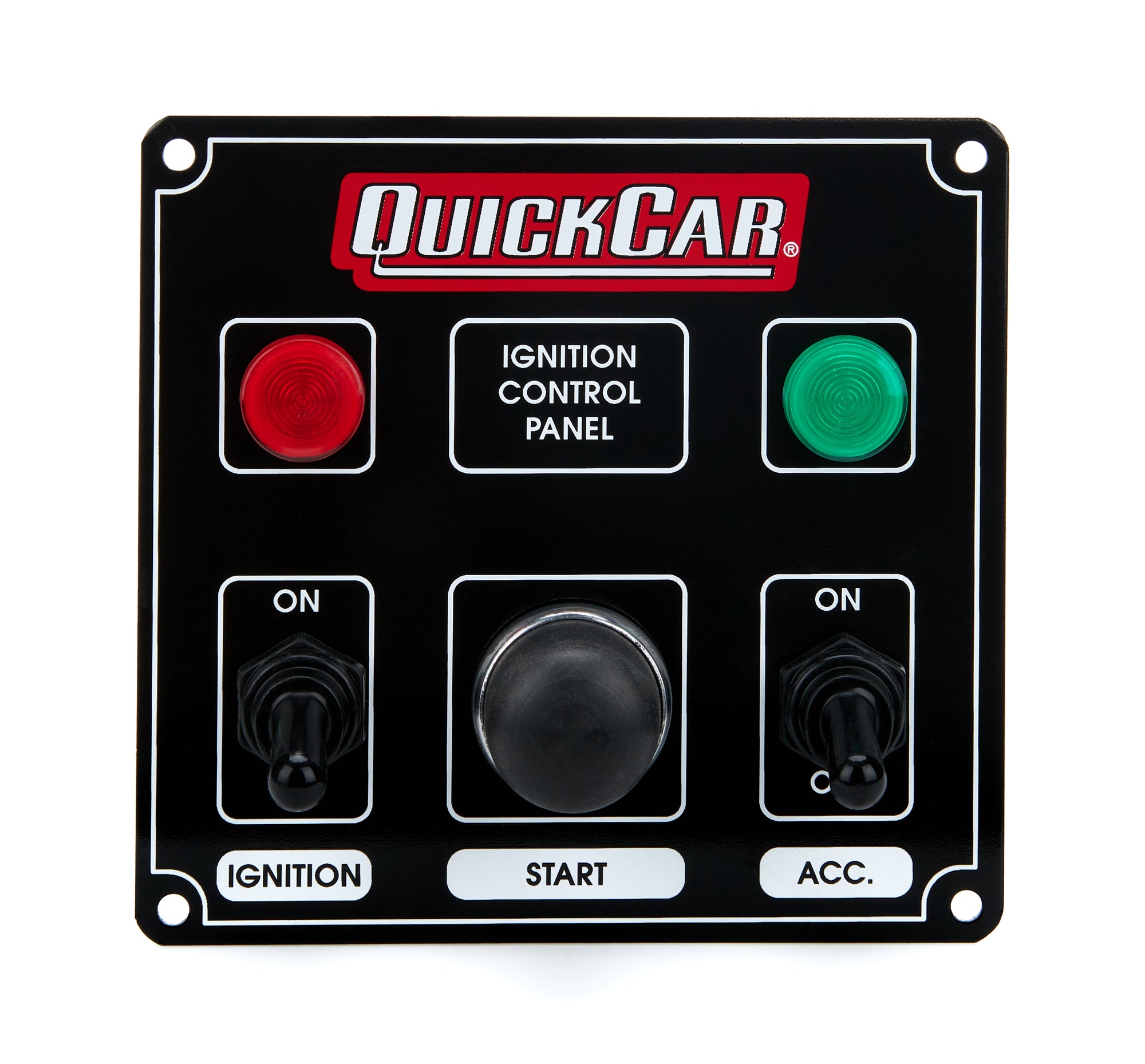 Quickcar Racing 50-822 Ignition Panel Black w/ 1 Acc. & Lights Quickcar Racing 50-822