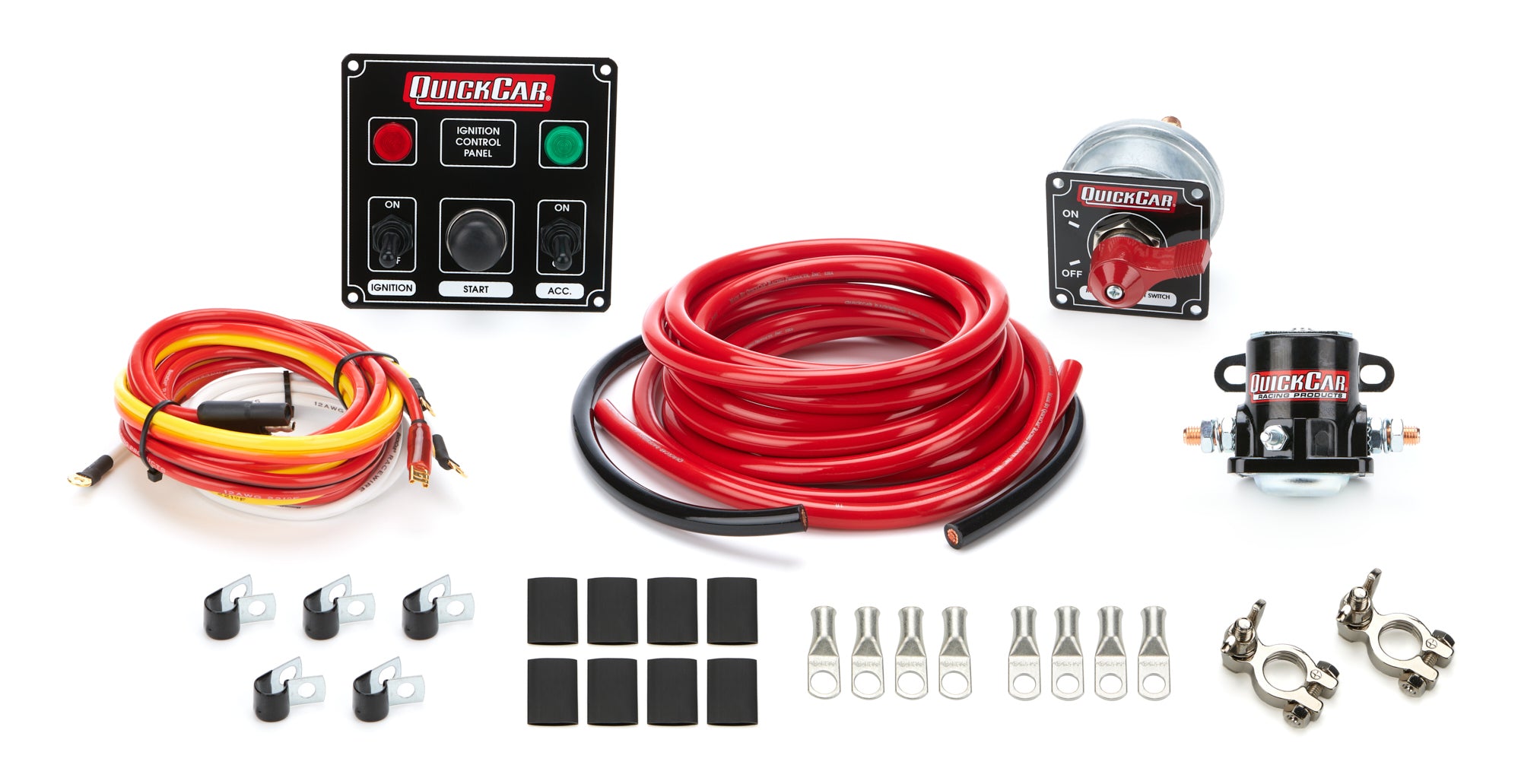 Quickcar Racing 50-831 Wiring Kit 4 Gauge with Black 50-822 Panel Quickcar Racing 50-831