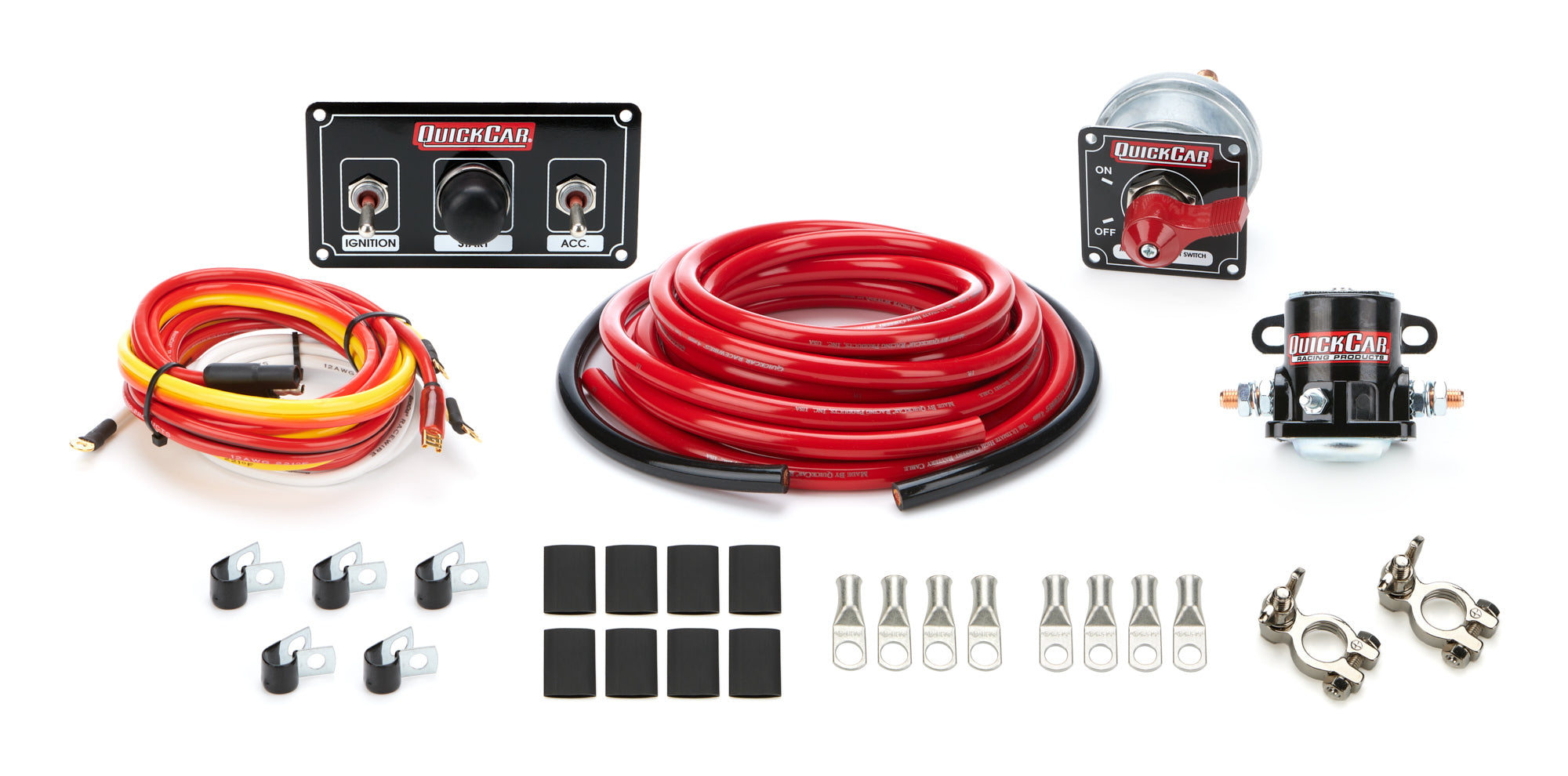 Quickcar Racing 50-832 Wiring Kit Premium 4 Ga w/Black 50-820 Panel Quickcar Racing 50-832