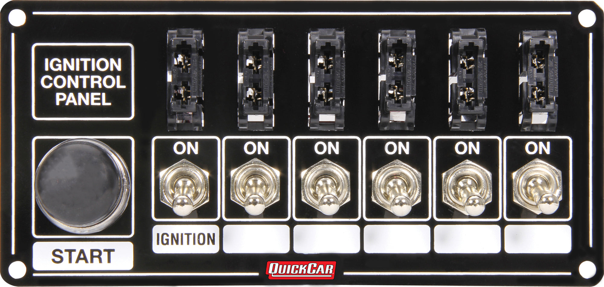 Quickcar Racing 50-863 Ignition Panel Black Fused w/Start Button Quickcar Racing 50-863