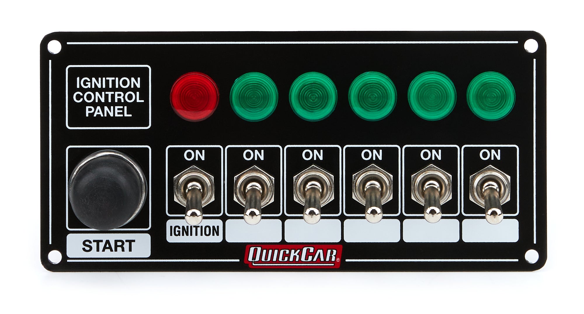 Quickcar Racing 50-866 Ignition Panel Blk w/ Start But. 5 Acc. & Ligh Quickcar Racing 50-866
