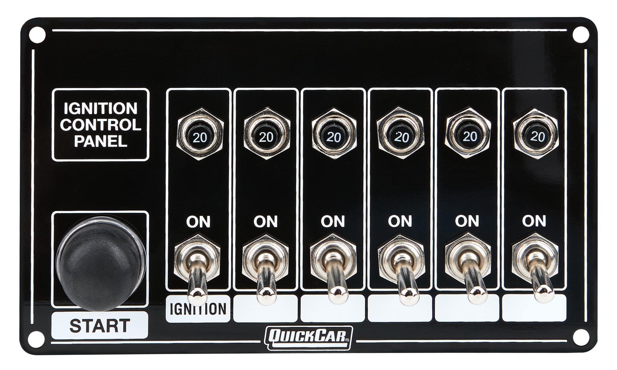Quickcar Racing 50-868 Ignition Panel Blk w/ Start But. 5 Acc. Circut Quickcar Racing 50-868