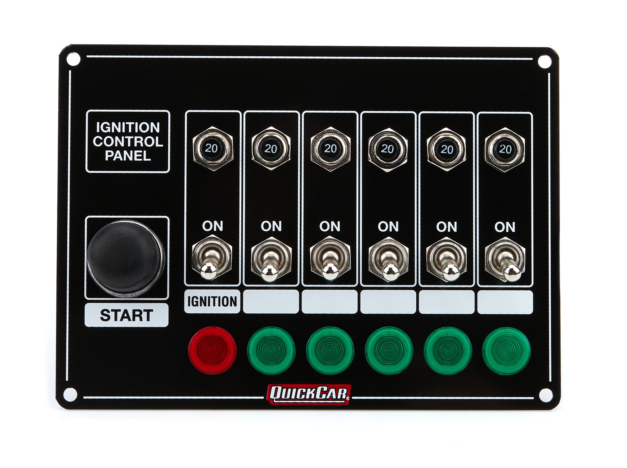 Quickcar Racing 50-869 Ignition Panel w/Start But. 5 Acc. Circut Brkr Quickcar Racing 50-869