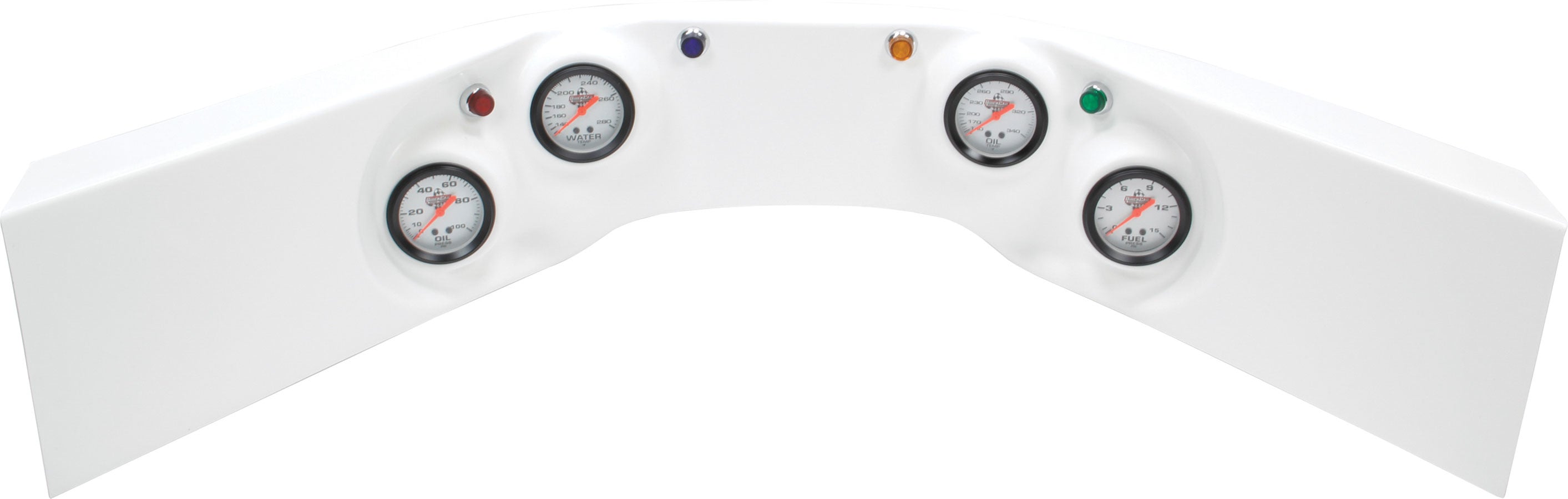 Quickcar Racing 61-6024 4-Gauge Molded Dash OP/WT/OT/FP White Quickcar Racing 61-6024