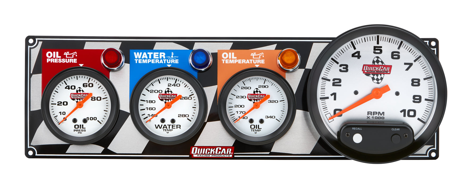 Quickcar Racing 61-6041 3-1 Gauge Panel OP-WT-OT-Tach Quickcar Racing 61-6041