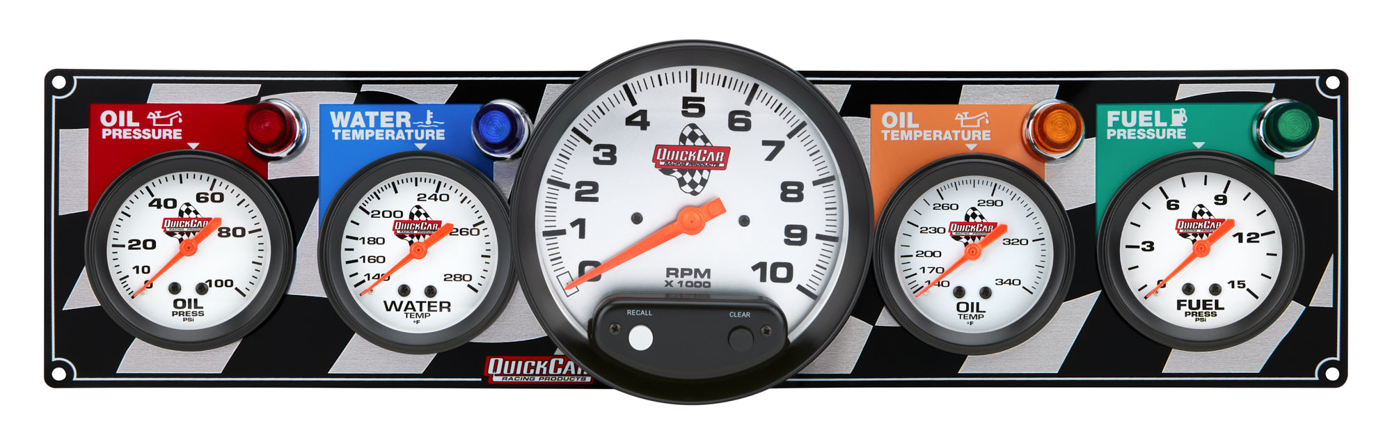Quickcar Racing 61-6051 4 Gauge Panel W/ 5in Tach Quickcar Racing 61-6051