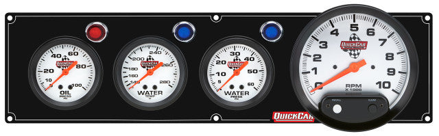 Quickcar Racing 61-6746 3-1 Gauge Panel OP/WT/WP Black Quickcar Racing 61-6746