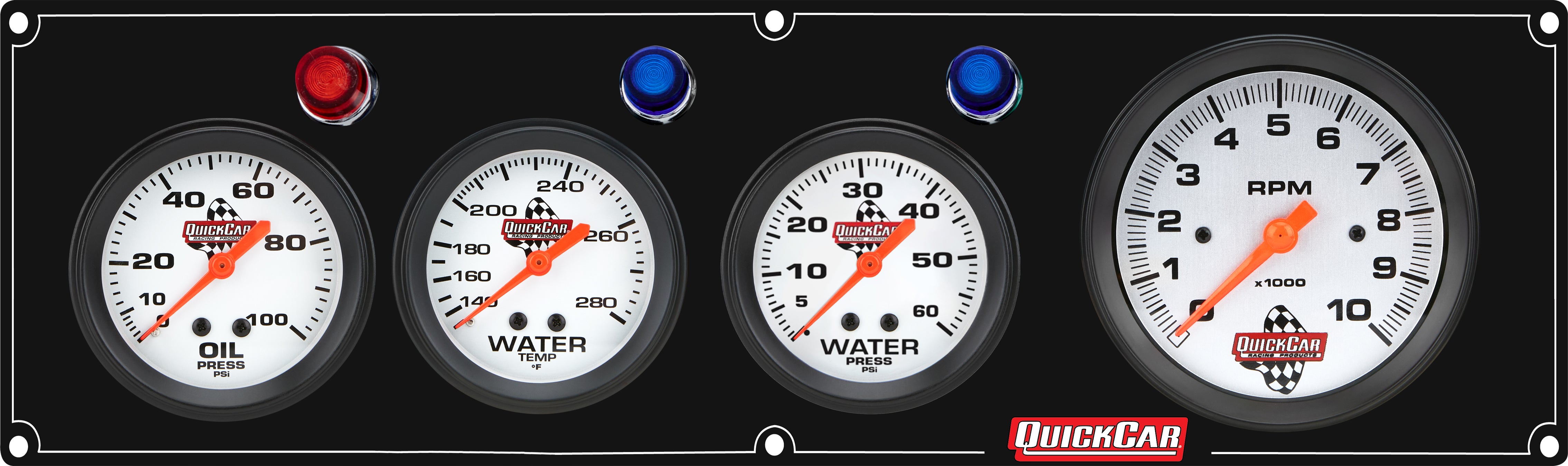Quickcar Racing 61-67463 3-1 Gauge Panel OP/WT/WP Black Quickcar Racing 61-67463