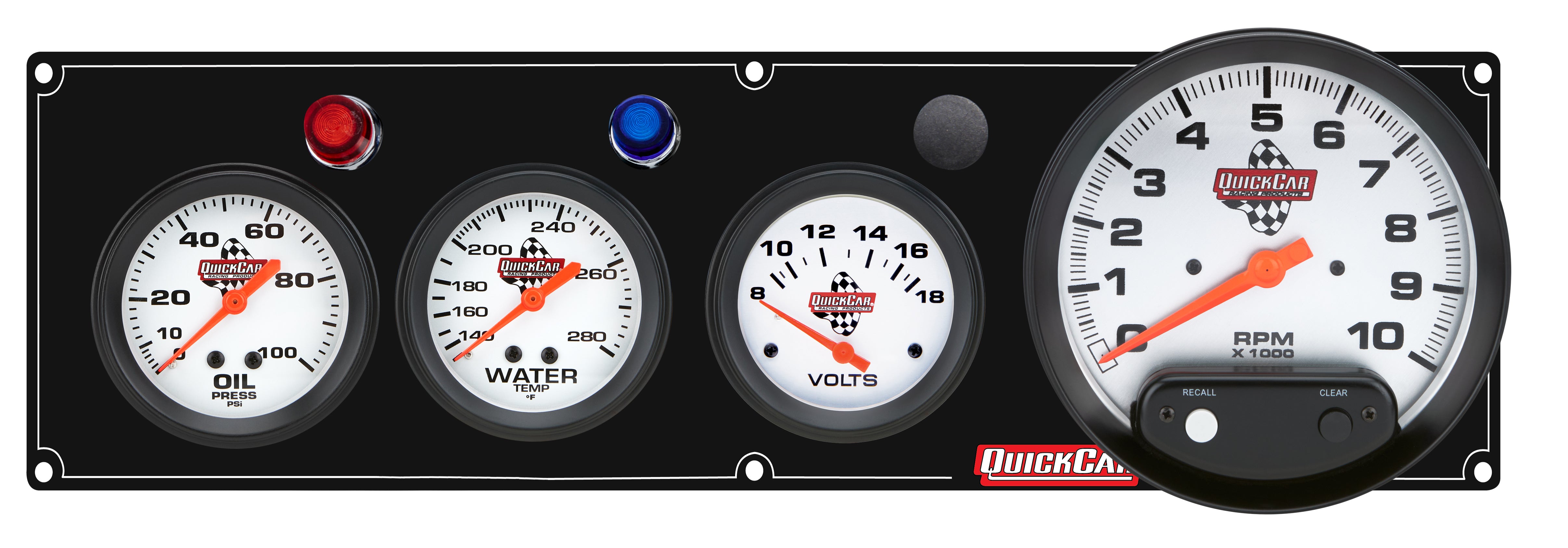 Quickcar Racing 61-6747 3-1 Gauge Panel OP/WT/VT Black Quickcar Racing 61-6747