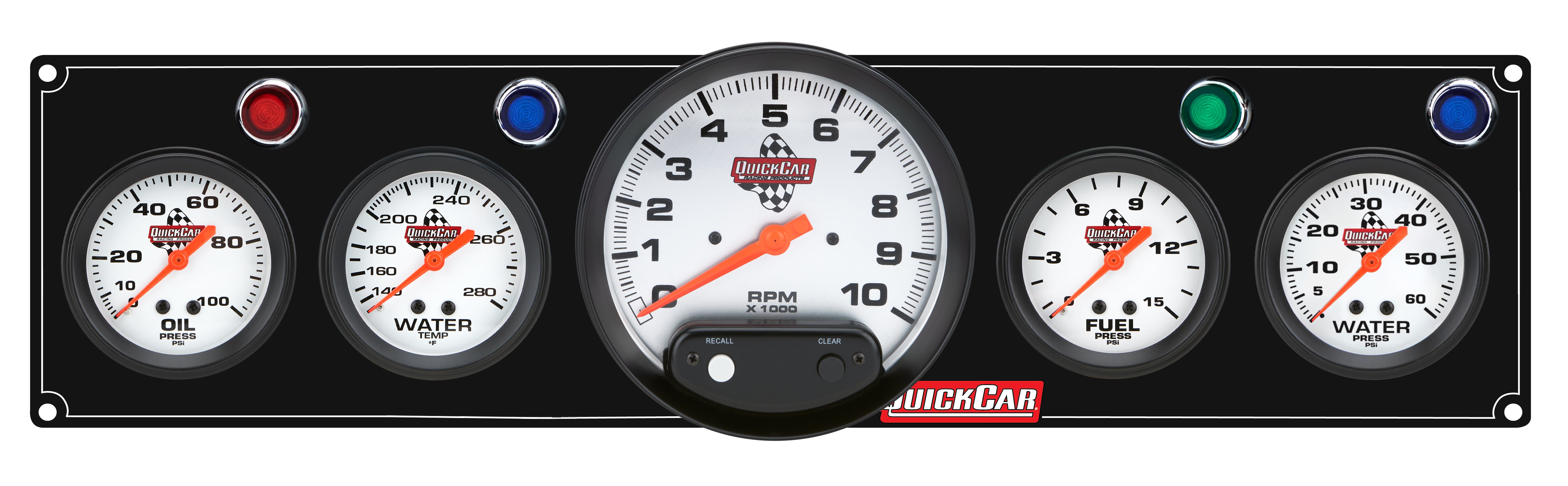 Quickcar Racing 61-6756 4-1 Gauge Panel OP/WT/FP15/WP Black Quickcar Racing 61-6756