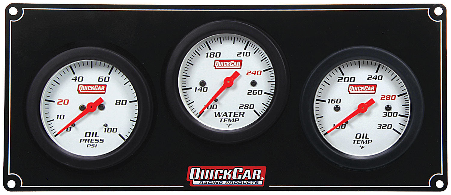 Quickcar Racing 61-7011 3 Gauge Extreme Panel OP/WT/OT Quickcar Racing 61-7011
