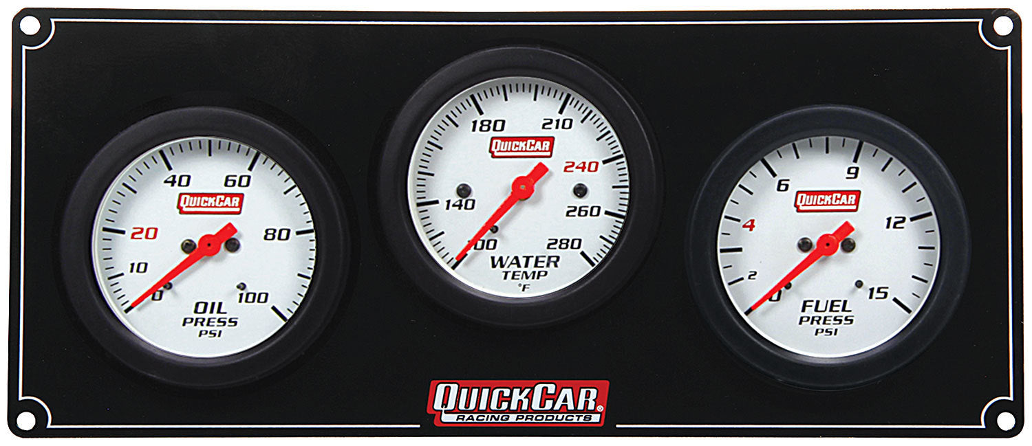 Quickcar Racing 61-7012 3 Gauge Extreme Panel OP/WT/FP Quickcar Racing 61-7012
