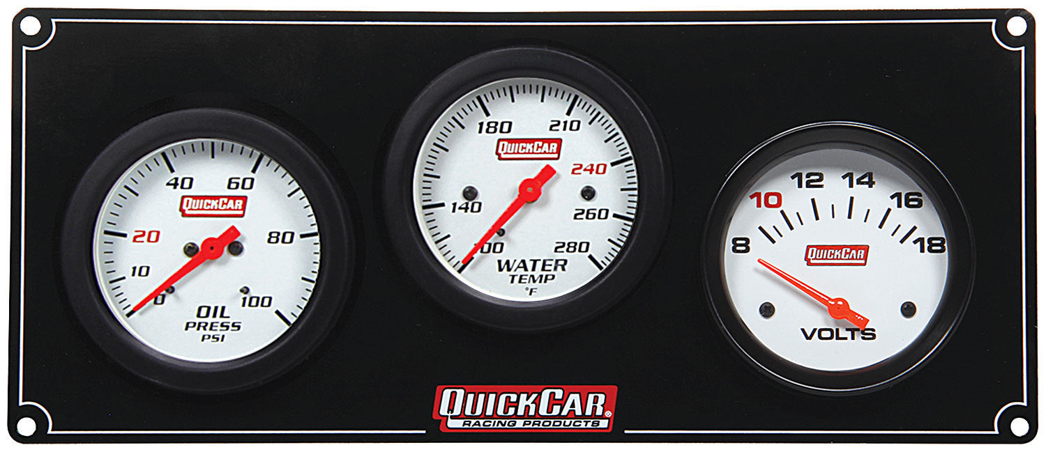 Quickcar Racing 61-7017 3 Gauge Extreme Panel OP/WT/Volts Quickcar Racing 61-7017