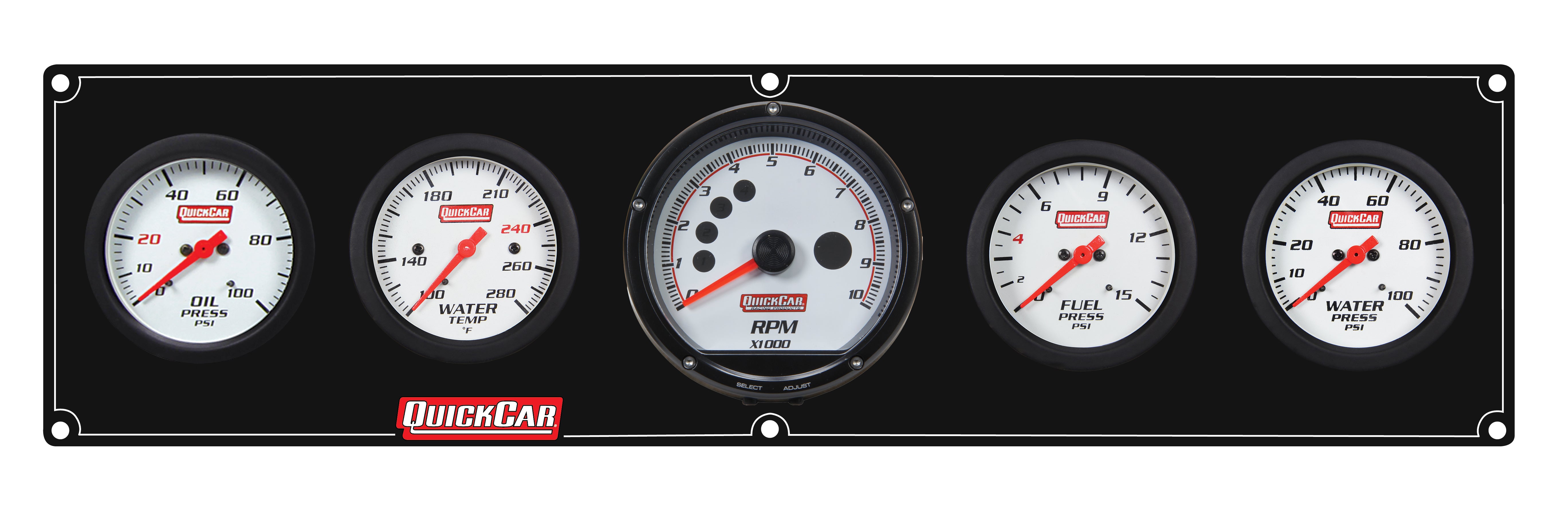 Quickcar Racing 61-7356 Extreme 4-1 Panel w/Tach OP/WT/FP15/VT Black Quickcar Racing 61-7356