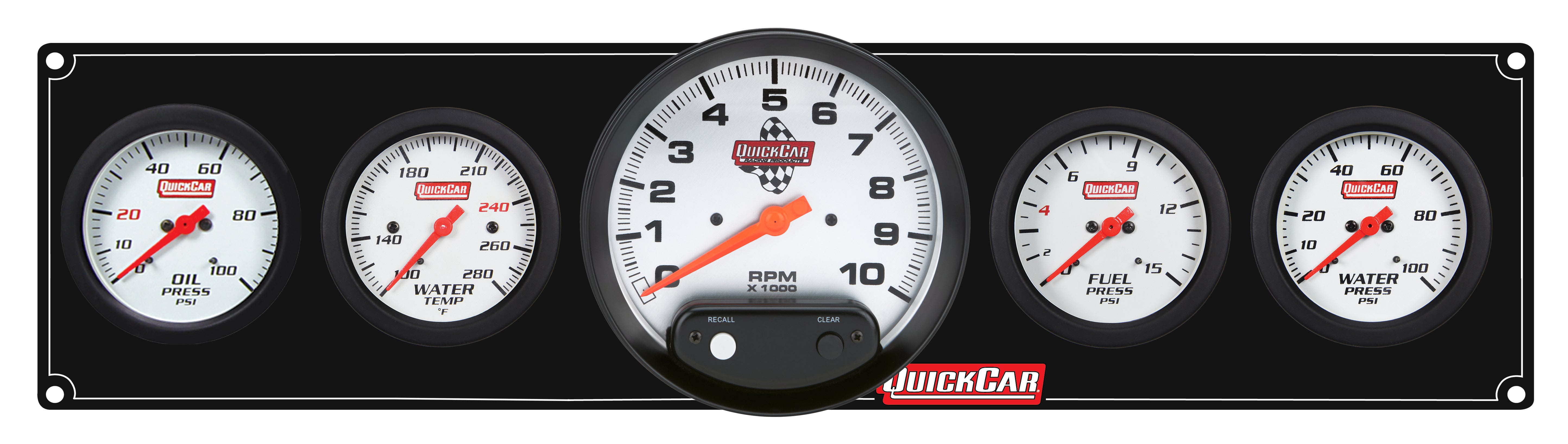 Quickcar Racing 61-7756 Extreme 4-1 Panel w/Tach OP/WT/FP15/WP Black Quickcar Racing 61-7756