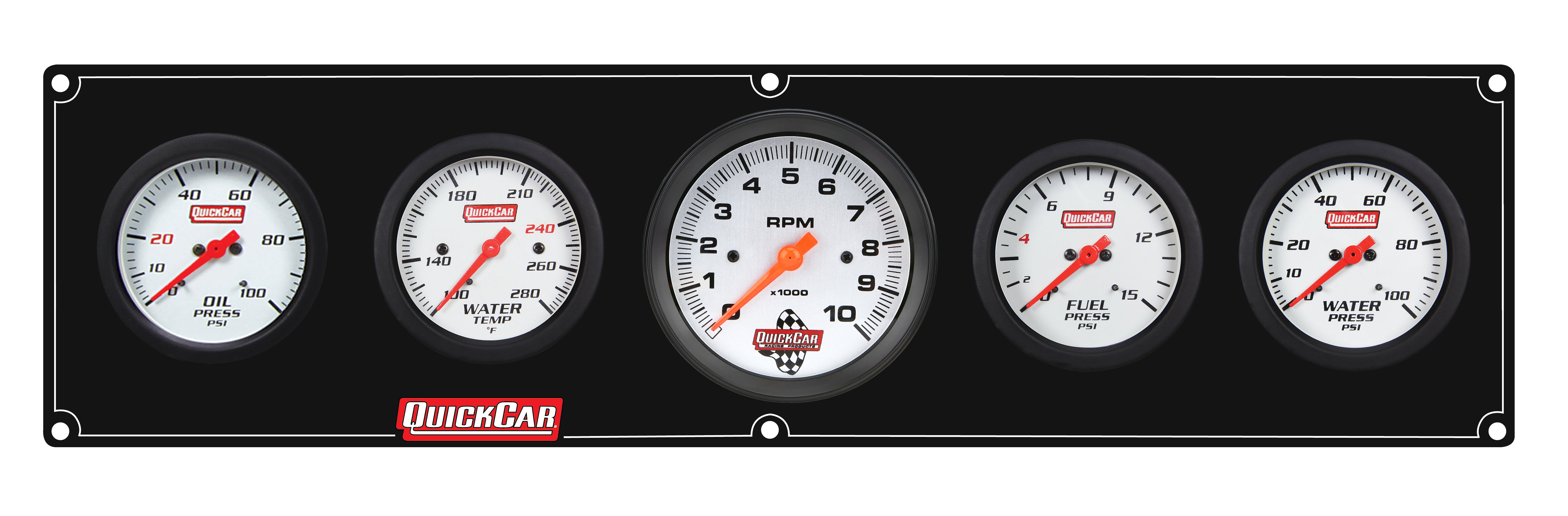 Quickcar Racing 61-77563 Extreme 4-1 Panel w/Tach OP/WT/FP15/WP Black Quickcar Racing 61-77563