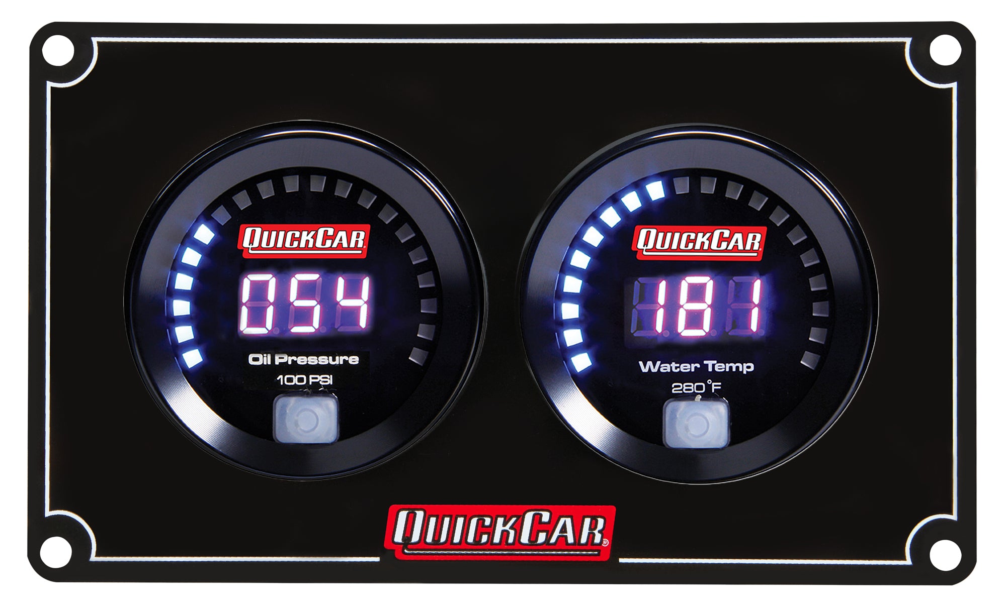Quickcar Racing 67-2001 Digital 2-Gauge Panel OP/WT Quickcar Racing 67-2001