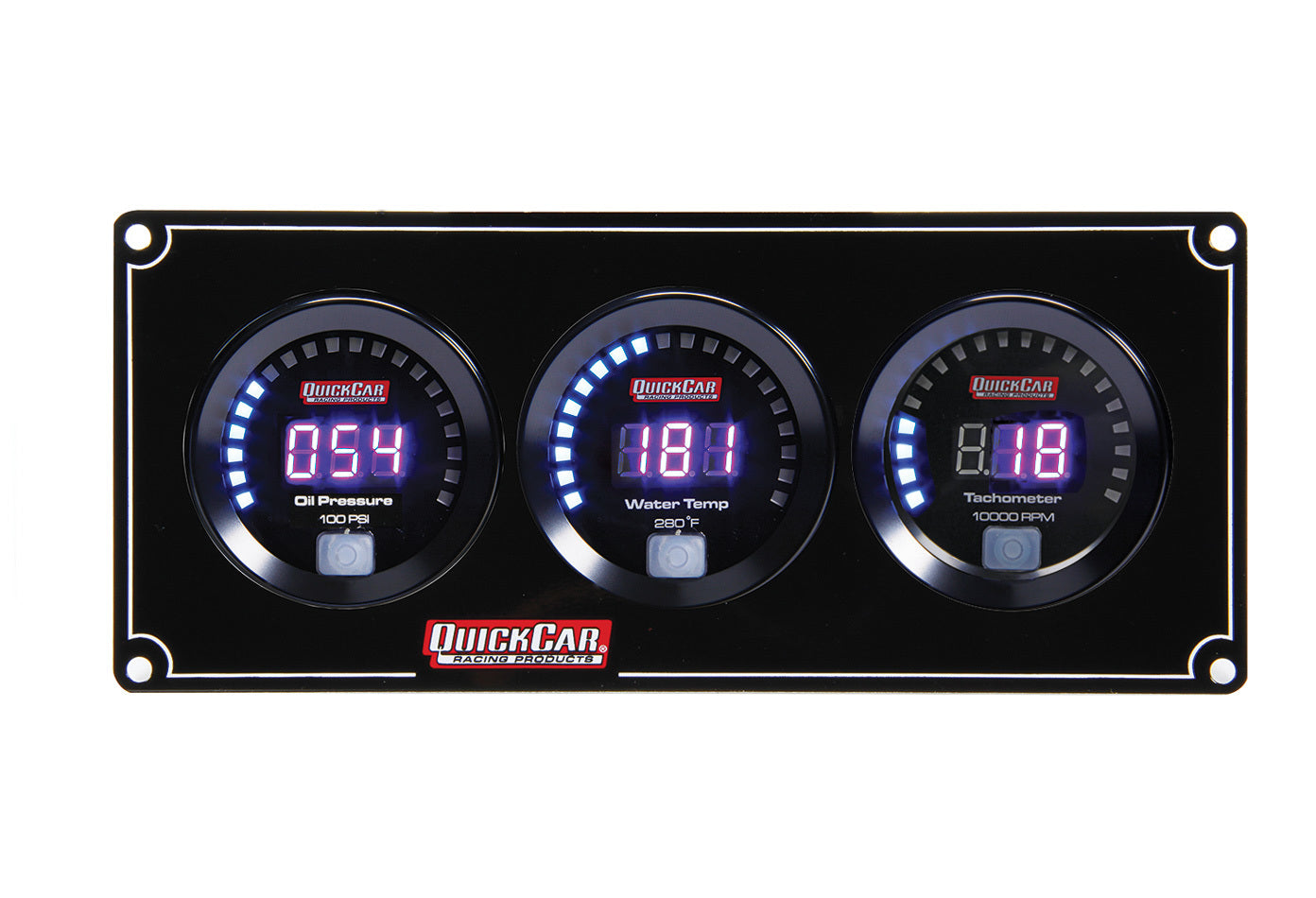 Quickcar Racing 67-2031 Digital 2-1 Gauge Panel OP/WT w/Tach Quickcar Racing 67-2031