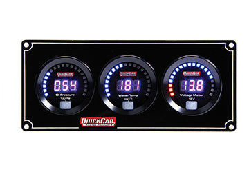 Quickcar Racing 67-3017 Digital 3-Gauge Panel OP/WT Volts Quickcar Racing 67-3017