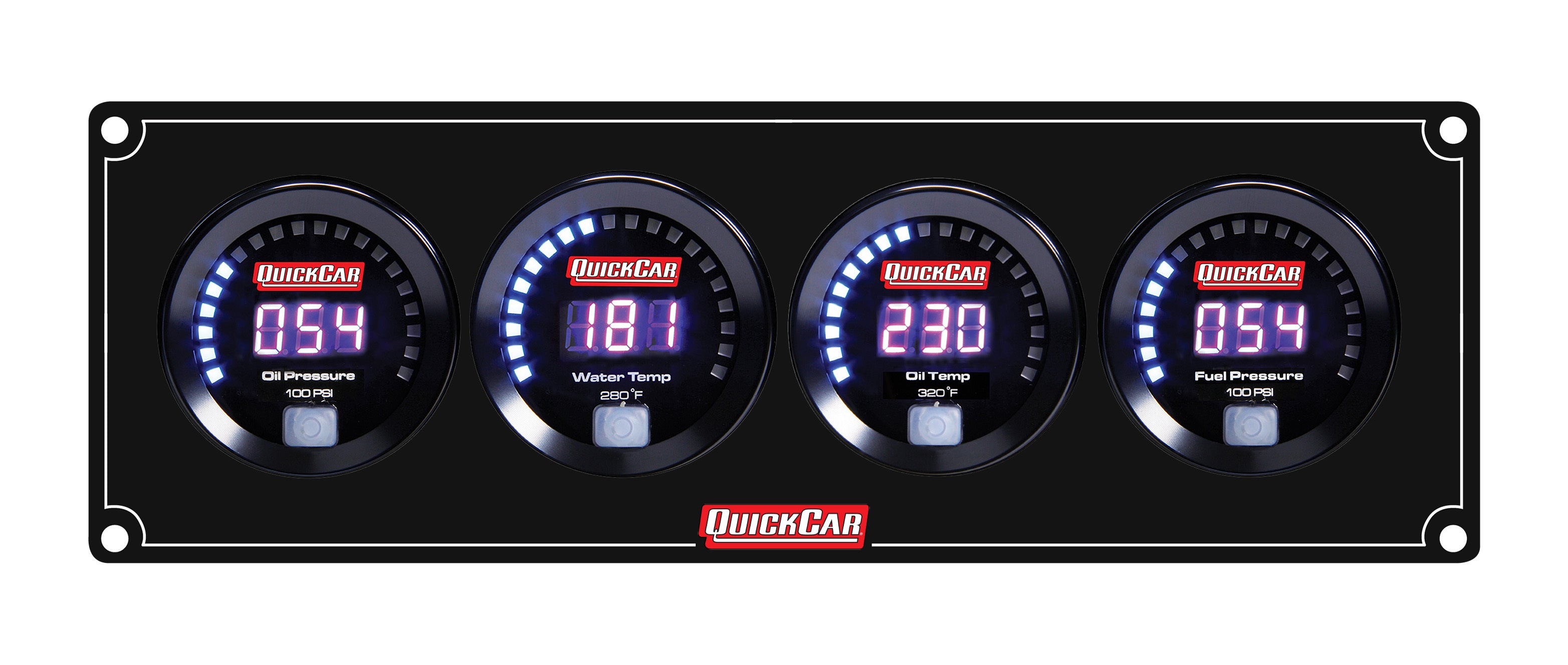 Quickcar Racing 67-4022 Digital 4 Gauge Panel OP/WT/OT/FP100 Quickcar Racing 67-4022