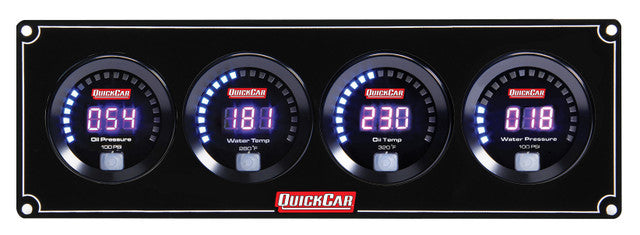 Quickcar Racing 67-4023 Digital 4 Gauge Panel OP/WT/OT/WP Quickcar Racing 67-4023