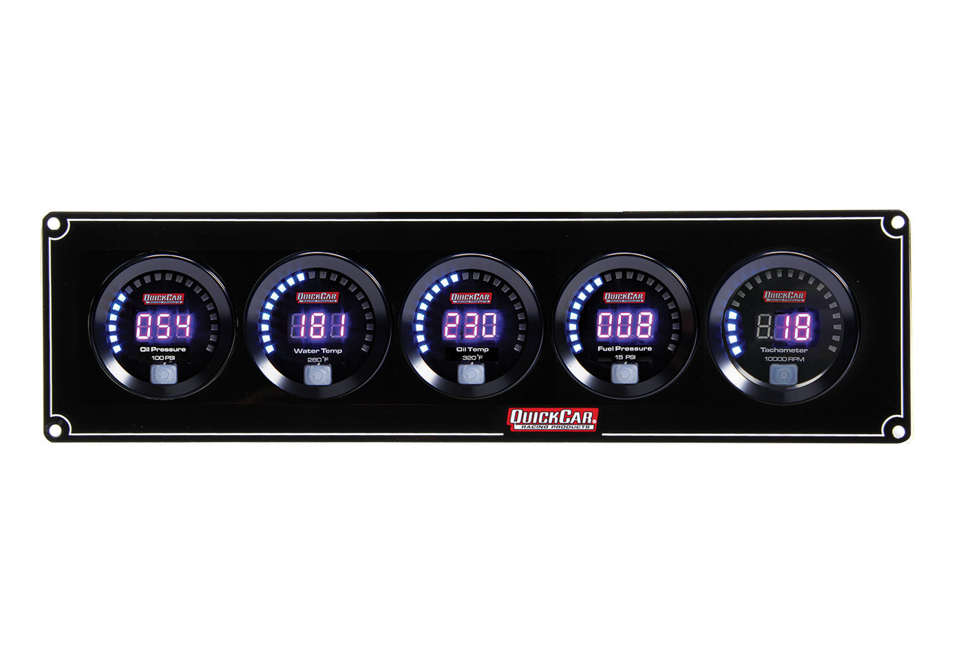 Quickcar Racing 67-4051 Digital 4-1 Gauge Panel OP/WT/OT/FP w/Tach Quickcar Racing 67-4051